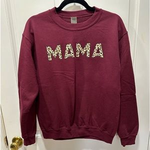 Mama sweatshirt size small dark red good condition